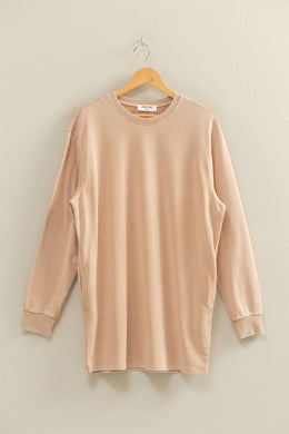 Cozy Sweatshirt Dress/Tunic-Taupe