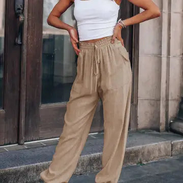 Khaki Drawstring Pants