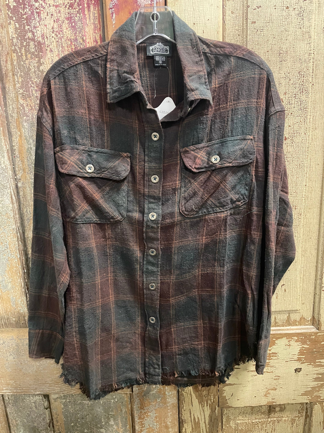 Flannel Shirt w/Raw Edge