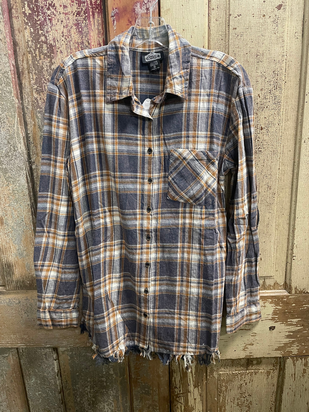 Flannel Shirt w/Raw Edge