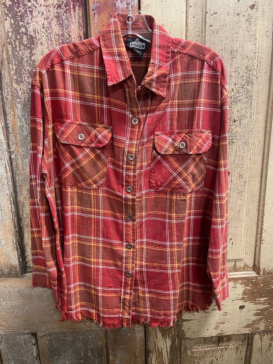 Flannel Shirt w/Raw Edge