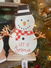 Load image into Gallery viewer, 11&quot; Metal Snowman on Base