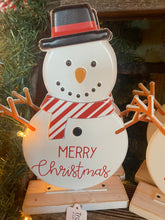Load image into Gallery viewer, 11&quot; Metal Snowman on Base