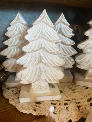 White Wood Carved Trees