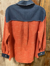 Load image into Gallery viewer, Spice Colored &amp; Denim Shacket