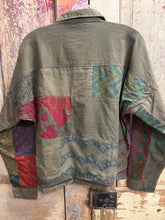 Load image into Gallery viewer, Military Green Patchwork Jacket