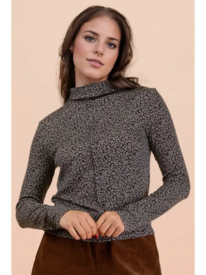 Leopard Mock Neck Top