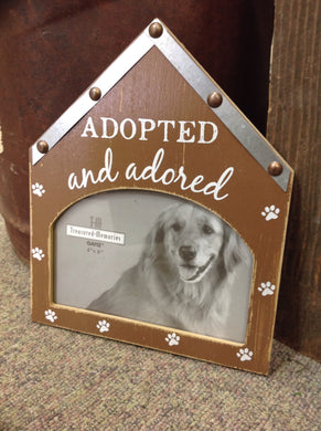 Adopted a dog adored picture frame